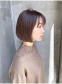 - シンプルでナチュラルで可愛らしいぱっつんボブスタイル -
