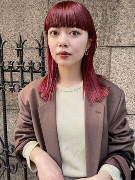 ヘン(hen) ワイドバング レッドカラー