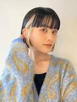 デザインカラー前髪インナーカラーベージュハイトーンカラー韓国