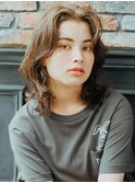 パーマ風ヘア/切りっぱなしボブ/グレージュ◎30代40代50代