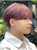 メンズブリーチカラーシースルーマッシュ韓国風センターパート