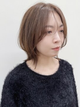 セイドット リー(Say. Ree) say.ショートボブひし形ショートダークレッドコーラルオレンジ