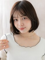 カバーヘア ブリス 志木南口駅前店(COVER HAIR bliss)&nbsp;ダークブラウン大人美人伸ばしかけ前下がりボブX志木30代40代