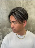 韓国マッシュセンターパートツーブロックメンズハイライトウルフ
