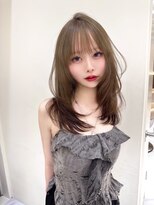 Moalana 名古屋 栄/髪質改善/縮毛矯正/レイヤー【モアラナ】&nbsp;ダークパープル/くびれミディ/顔周りレイヤー/レイヤーカット