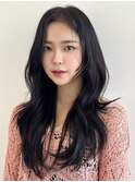 韓国風巻き髪ロング