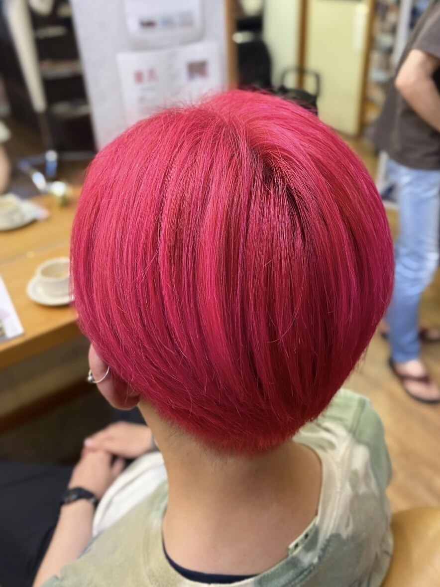 チェリーピンクカラー×メンズカット：L182105441｜ギャロップヘアーの