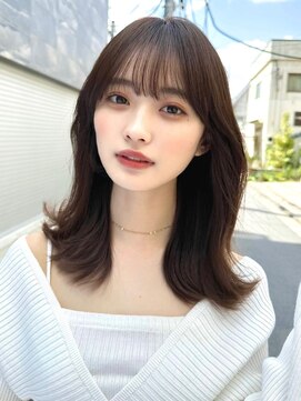 ミラリー トウキョウ(Mirareee Tokyo) 20代30代40代◎前髪パーマグレーベージュレイヤーロング黒髪