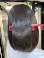 エトラ 渋谷店(etora)&nbsp;小顔前髪ワンカールレイヤーカット黒髪ネビージュボブルフ