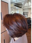 お呼ばれヘアセット結婚式ハイライトミディアムヘアウルフ小顔