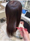 【ワンカラー】艶髪レッドブラウン