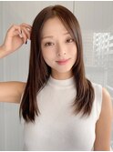 小顔 前髪 レイヤーカット ホワイトグレージュ"