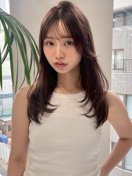 ユーフォリア 銀座本店(Euphoria) レイヤーカット ダークブラウン 顔周りカット ローレイヤー 20代