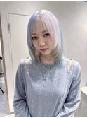 ココアベージュ/クラゲヘアー/ボブレイヤー/小顔/黒髪/栄