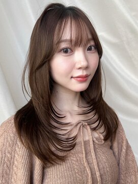 バイオレット 表参道店(Violet) ミディアムレイヤーハッシュカットココアブラウン