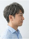 【大人メンズ】時短ショート×アッシュグレー