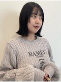 オリーブグレー/切りっぱなしボブ