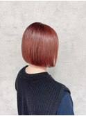 レッドブラウンピンクベージュブリーチダブルカラー池袋ボブ