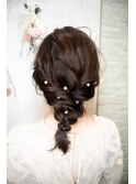 『AuraBeaute 京都』結婚式 お呼ばれヘア 編みおろしスタイル