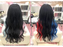 エクステでインナーカラーが可愛い♪豊富なお色味をご用意しています◎【シールエクステ/大阪梅田駅】