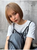 #デザインカラーウェットヘアオリーブベージュ