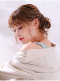 後れ毛くるりんぱ編み込み結婚式二次会ヘアアレンジアップ☆