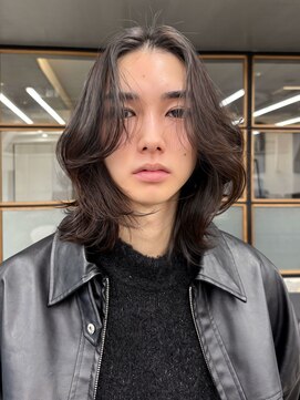 ソアメンズ 渋谷(soar men's) 長め前髪ニュアンスパーマ×韓国風センターパート◎20代30代