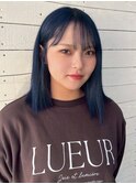 黒髪クラゲヘアーオリーブグレー小顔ココアベージュ