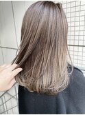 【中鉢】ミディアムレイヤー ハイライト グレージュ