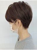 大人かわいい★ショートヘア耳かけショートグレージュ束感ボブ