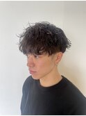 メンズマッシュ波巻きスパイラルパーマ