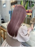 ピンクベージュピンクミルクティーブリーチありダブルカラー