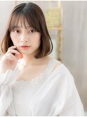 ミディアムボブ/内巻きボブ/小顔カット/ショコラブラウン/30代g