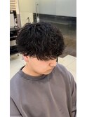 【波巻きパーマ×刈り上げマッシュ】