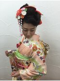成人式ヘアセット 古典アレンジ風