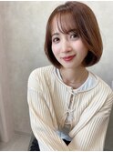 【トレンド】韓国スタイルボブ タンバルモリヘア ベージュカラー