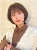 小顔骨格似合わせボブ 暗めカラー髪質改善ストレート