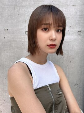 ハニー 町田(HONEY) ワイドバングボブ ワンレン 切りっぱなし ラテブラウン