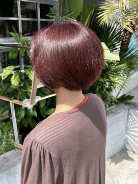 ナナナ パレナ 宝塚店(nanana parena) ブリーチなしブラウンレッドカラー/大人かわいい丸みショート