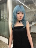 レディース水色ヘアー