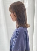 結べるボブ切りっぱなしボブレイヤーカットオリーブベージュ