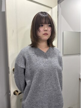 ヘアー アイス 御器所本店(HAIR ICI) 大人かわいいベージュカラー顔周りレイヤーカット