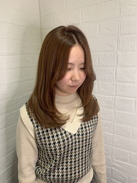 ヘアースペースブルーム プリュス 石橋店(HAIR SPACE BLOOM plus) オレンジベージュ/レイヤーカット/韓国ヘア