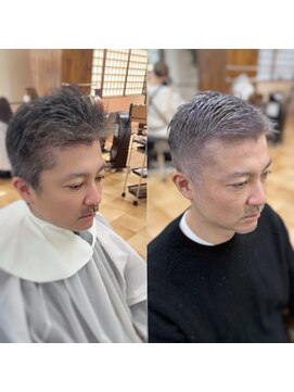 ヘアー デザイナーズ クルー ドルフィン(HAIR DESIGNERS CREW dolphin) 大人の白髪ぼかし染め＋フェードカット