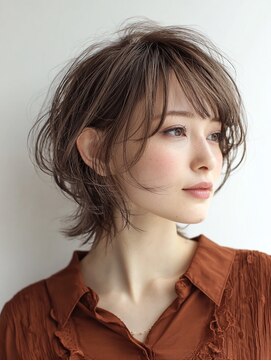 白髪ぼかし似合わせ大人ショート30代40代50代60代◎