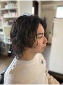 波巻きロング/メンズパーマ/理容/眉毛