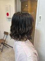 テーラヘアー 守谷店(TELA HAIR) 切りっぱなしボブ×ウェーブパーマ