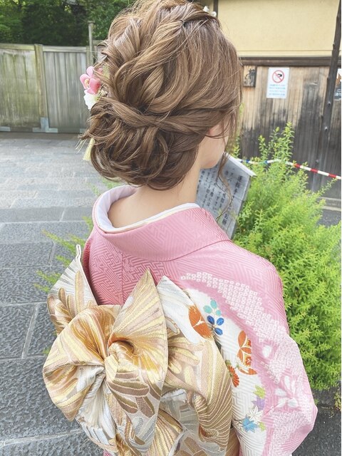 振袖ヘア♪ゆるっとツイストアップ　ヘアセット