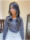 レイヤーカット/インナーカラー/シルバー