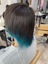 アジールヘア 所沢プロペ通り店(agir hair)&nbsp;イメチェン似合わせカットインナイヤリングブルーカラー練馬所沢